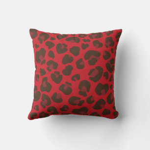 Coussin Red Leopard Spot Prints empreinte de léopard rouge