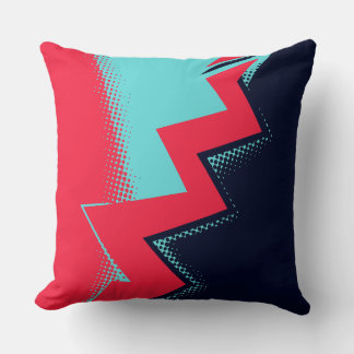 Coussin Red lightning Between Light and Dark Blue Areas