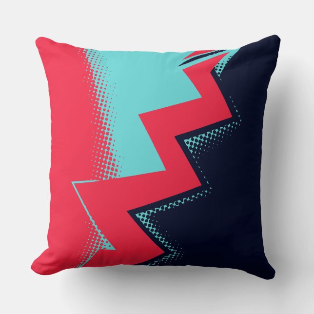 Coussin Red lightning Between Light and Dark Blue Areas (Recto)