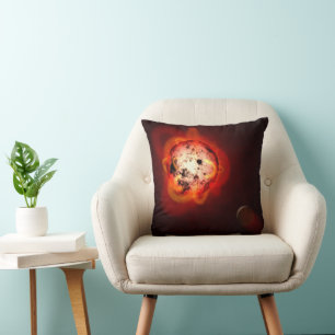 Coussin Red Nwarf Star Orbité Par Une Hypothétique Exoplan