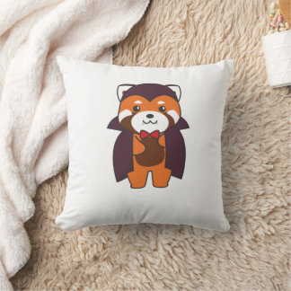 Coussin Red Panda Halloween Cute Devil Vampire Costume