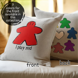 Coussin Red Rainbow Meeple Board Game Love