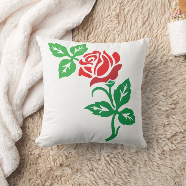 Coussin Red Rose Flower Design – Classic Floral Beauty (Couverture)