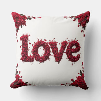 Coussin Red Rose LOVE Pillow Romantic Valentine's Day Gift