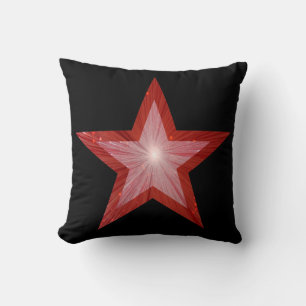Coussin Red Star imprimé carré de jeton noir