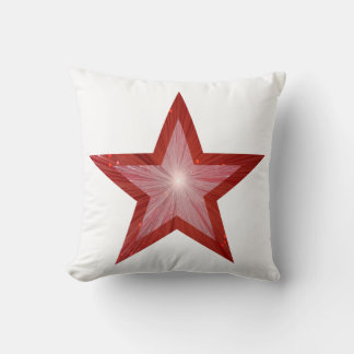 Coussin Red Star White 'Text' lance carré d'oreiller