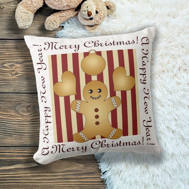 Coussin Red Strike Christmas Cookie Cute Gingerbread Homme (Créateur téléchargé)
