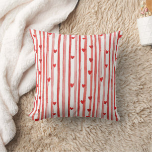 Coussin Red Stripes & Coeurs