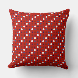 Coussin Red White and Blue Polka Dots