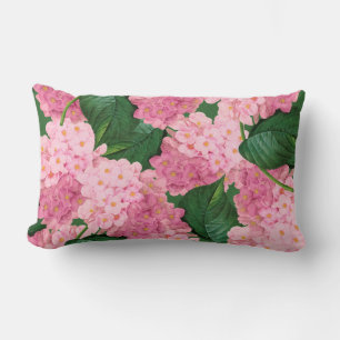 Coussin Redoute Rose Hydrangea Flowers