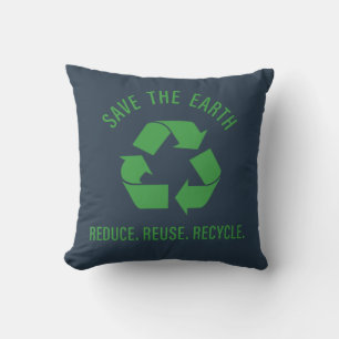 Coussin Réduire la réutilisation recycler sauver la terre