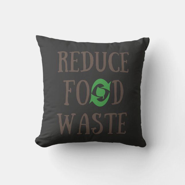 Coussin Réduire le recyclage des déchets alimentaires écol (Recto)