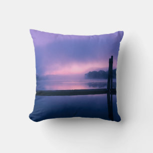 Coussin Réflexion du paysage de l'eau du lever du soleil v