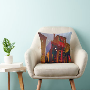 Coussin Réflexions rouges : Rues de Philadelphie