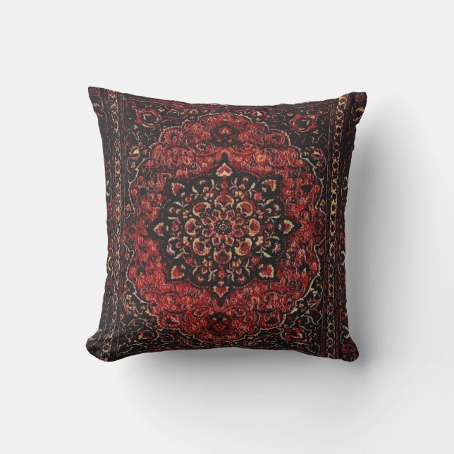 Coussin Regard de tapis de Perse dans le domaine teinté (Recto)
