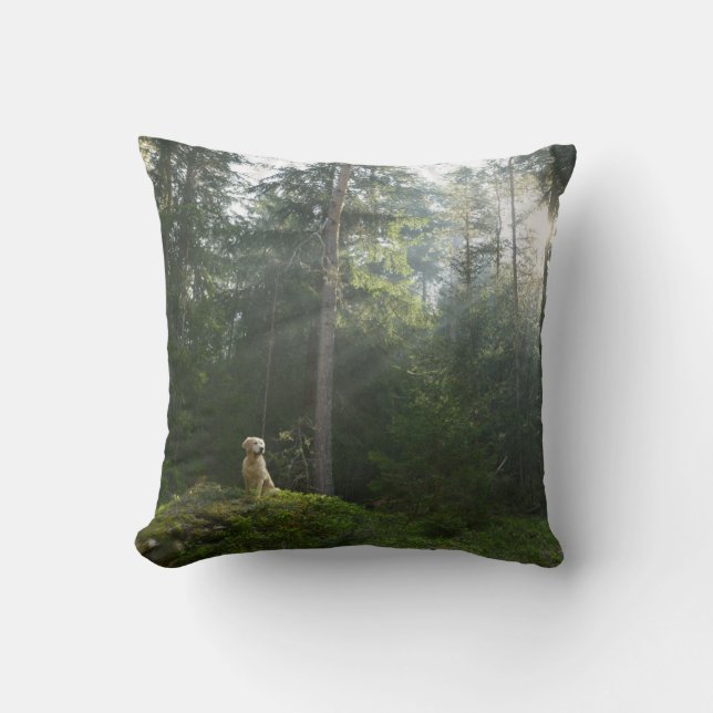 Coussin Région boisée de pin du chien | de golden (Recto)