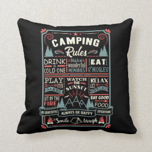 Coussin Règles de camping des tentes extérieures du camp
