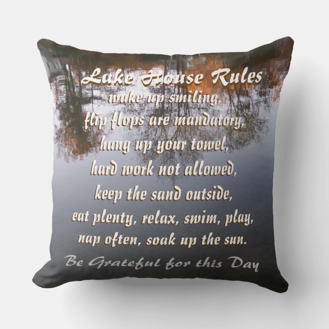 Coussin Règles de Chambre de lac (Recto)