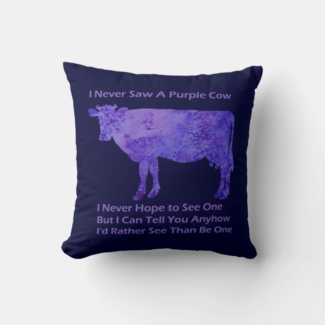 Coussin Regrets pourpres de vache (Recto)
