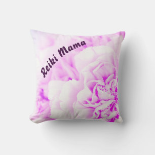 Coussin Reiki Mama fleuri violet