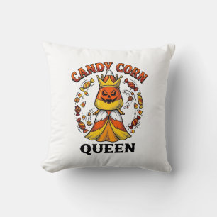 Coussin Reine Candy Corn Vintage Halloween Candy Shirt Art