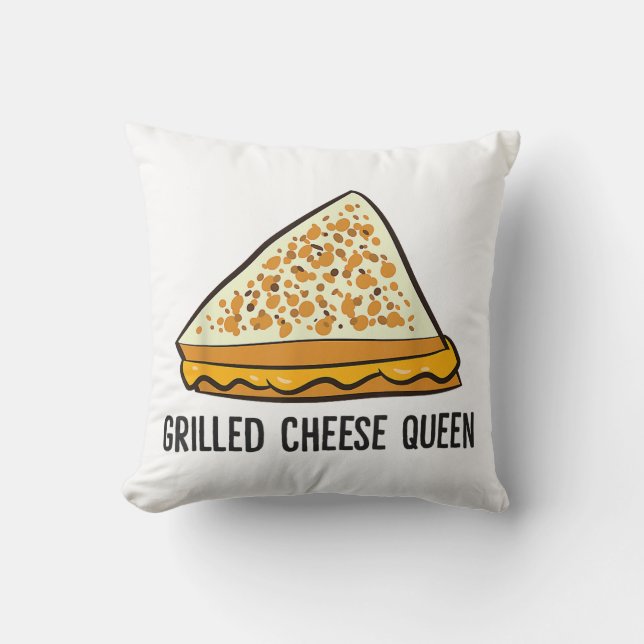 Coussin Reine de Fromage Grillé Drôle Fromage Grillé  (Recto)