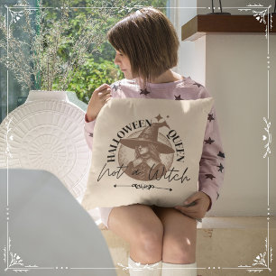 Coussin Reine d'Halloween, pas une sorcière