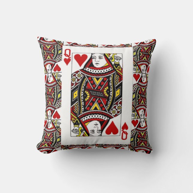 COUSSIN REINE D'ILLUSTRATION DE CARTES DE JEU DE COEURS DE (Recto)