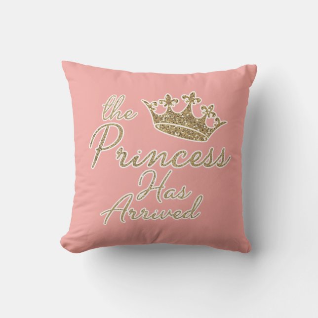 Coussin Reine d'or rose Tiara Princesse Arrivée Pageant (Recto)