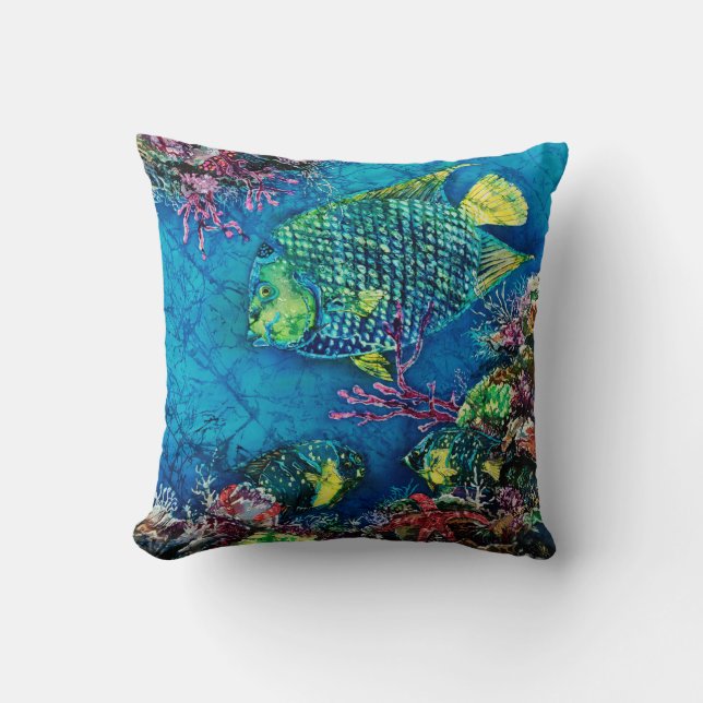 Coussin Reine du carreau 16" de polyester de mer x 16" (Recto)