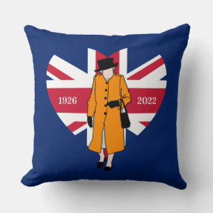 Coussin Reine Elisabeth II Royaume-Uni Reine des Coeurs