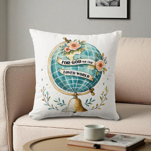 Coussin Religieux Chrétien - Dieu a tant aimé le monde