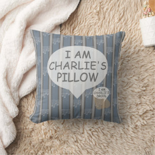 Coussin Remarque de musique grise personnalisable amusante