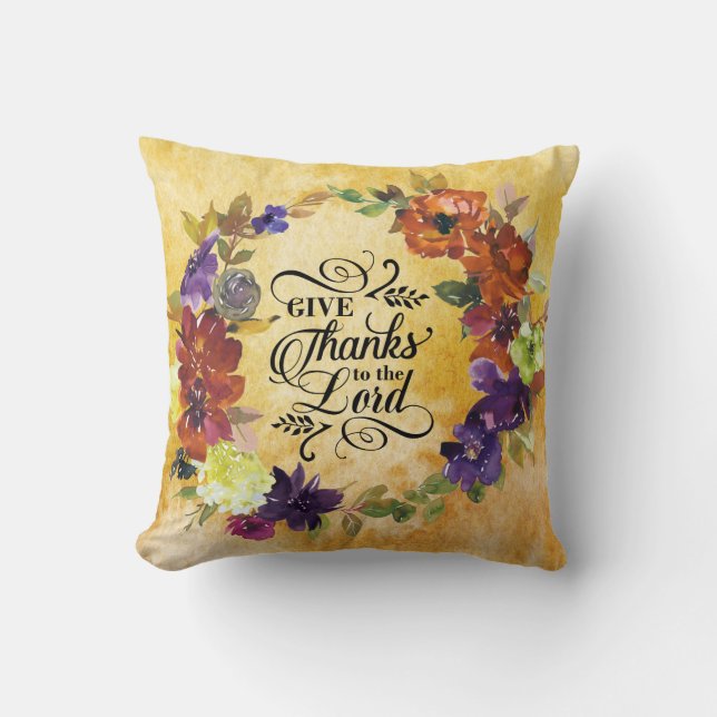 Coussin Remercie le Seigneur, Thanksgiving (Recto)
