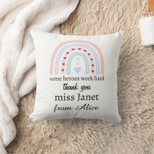 Coussin Remerciements aux enseignants - Cadeau pour le mei