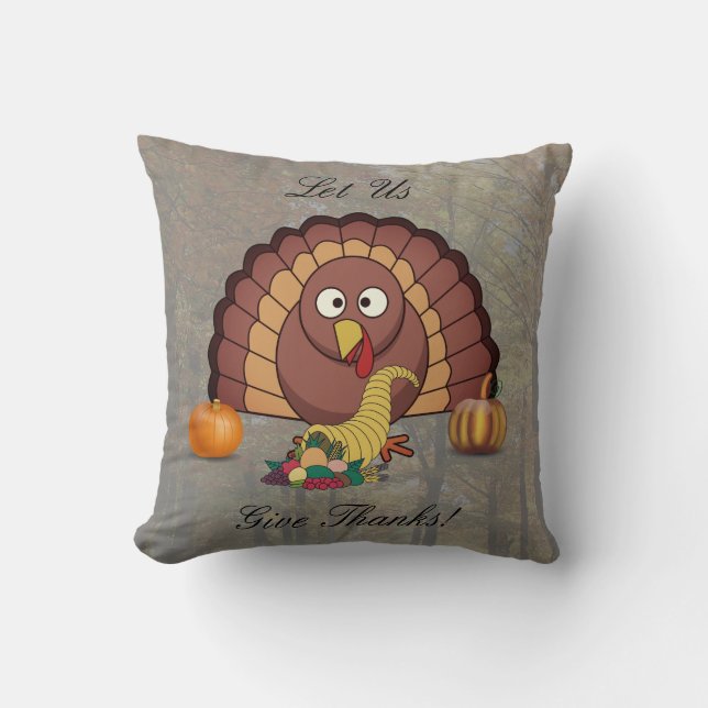 Coussin Remercions Soigneusement Thanksgiving (Recto)