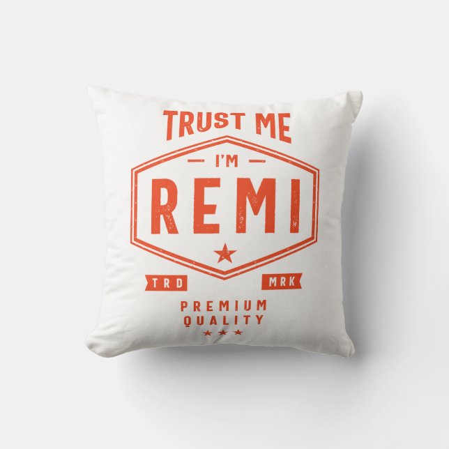 Coussin Remi Nom personnalisé Cadeau Anniversaire (Recto)