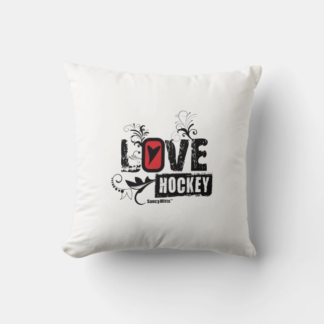 Coussin Remous d'hockey d'amour (Recto)