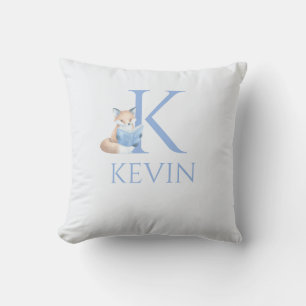 Coussin Renard à nom personnalisé lisant un livre Art de p