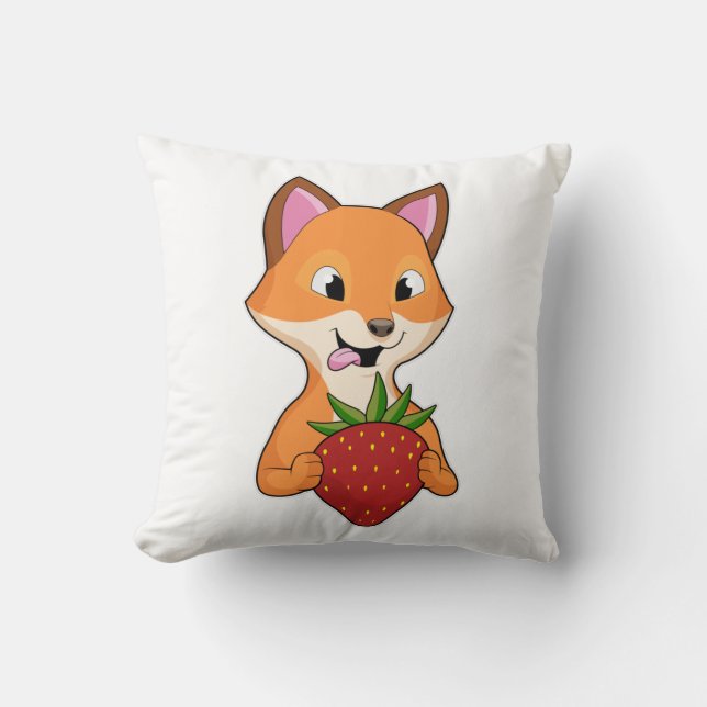 Coussin Renard avec fraise (Recto)