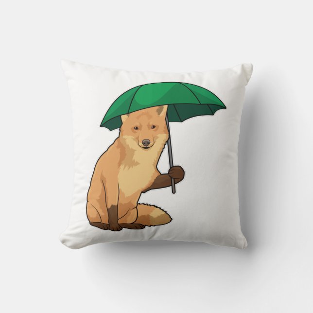 Coussin Renard avec parapluie (Recto)
