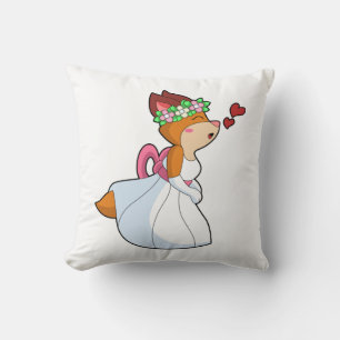 Coussin Renard comme mariée avec robe Mariage & Flower wre