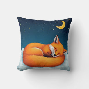Coussin ☁️🦊 Renard Endormi Nuage Décoration Douillette Ca