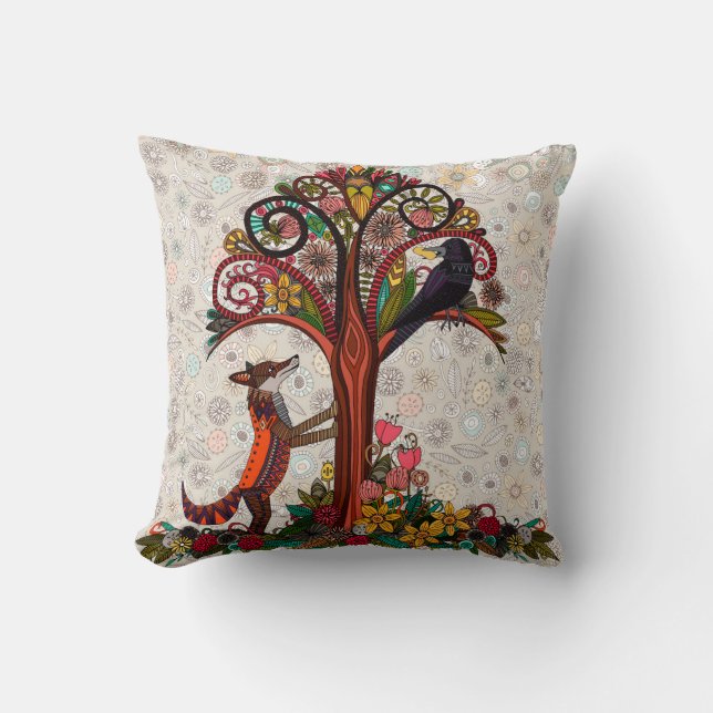 Coussin renard et corneille (Recto)