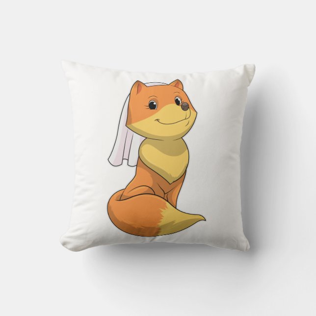 Coussin Renard marié avec voile (Recto)