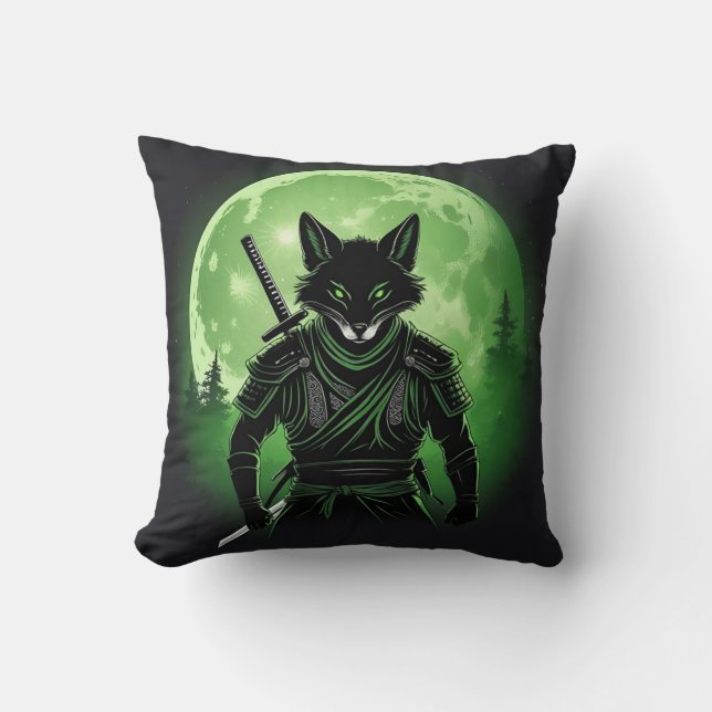 Coussin Renard noir en silhouette (Recto)