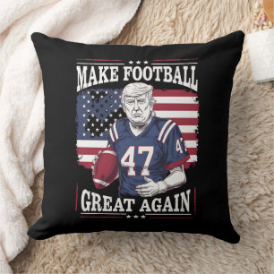 Coussin Rendre le football génial à nouveau drapeau vintag