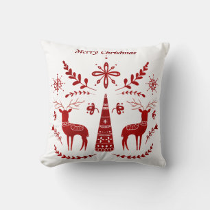 Coussin Renne de Noël inspirée des pays nordiques. Texte m
