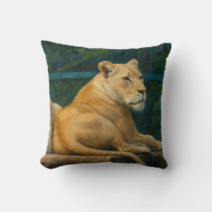 Coussin Repos surveillé - Paire de lions dans le cadre du