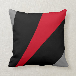 Coussin Reposez en le style, le noir, le rouge et le gris